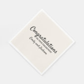 Gefeliciteerd Verlovings Script Naam Crème Wit Servet (Hoek)
