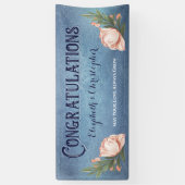 Gefeliciteerd Verlovingsfeest Pink Rose Flowers Spandoek (Verticaal)