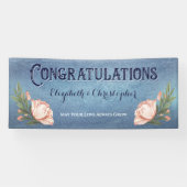 Gefeliciteerd Verlovingsfeest Pink Rose Flowers Spandoek (Horizontaal)