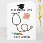 Gefeliciteerd, verpleegkundige Afstuderen 8.5x11 Kaart (Gele Bloem)