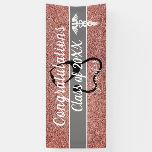 Gefeliciteerd Verpleegkundige Afstuderen Roos Gold Spandoek