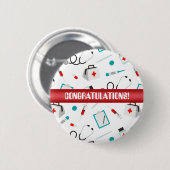 Gefeliciteerd Verpleegkundige apparatenpartijknoop Ronde Button 5,7 Cm (Voorkant /achterkant)