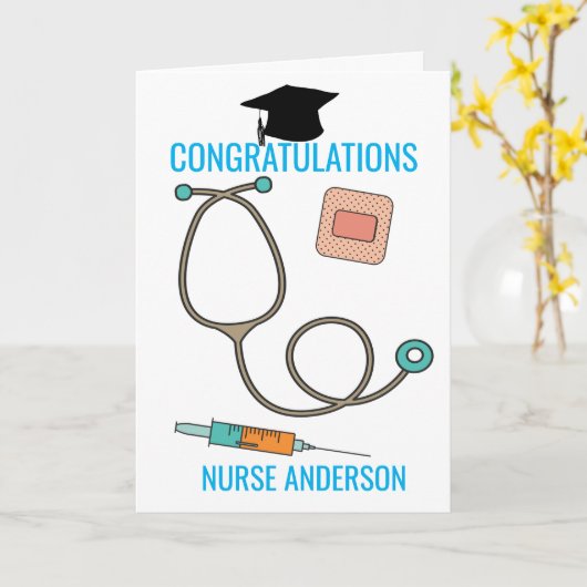 Gefeliciteerd, verpleegster Afstuderen Kaart (Gele Bloem)