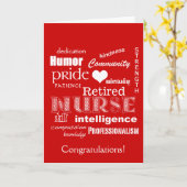 Gefeliciteerd verpleegster pensioen-rood kaart (Gele Bloem)