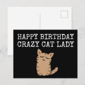 Gefeliciteerd Verwend Cat Lady Briefkaart (Voorkant / Achterkant)