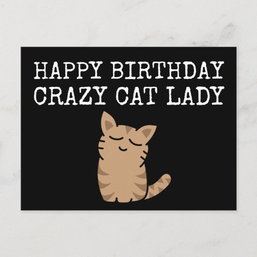 Gefeliciteerd Verwend Cat Lady Briefkaart (Voorkant)