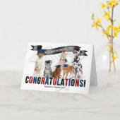 Gefeliciteerd Vet Tech Afstuderen Katten en Honden Kaart (Gele Bloem)