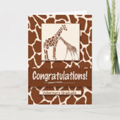 Gefeliciteerd Veterinary Afstuderen Giraffe Print Kaart (Voorkant)