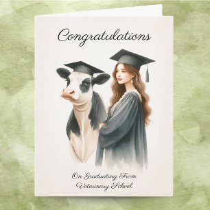 Gefeliciteerd Veterinary School Koe en Afstuderen Kaart