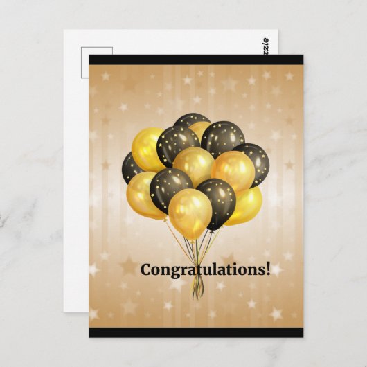 Gefeliciteerd! Viering Briefkaart (Voorkant / Achterkant)