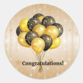 Gefeliciteerd! Viering Ronde Sticker (Voorkant)