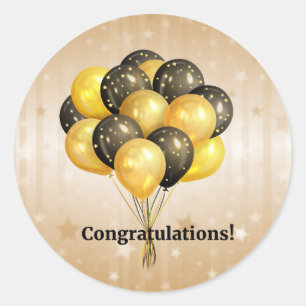 Gefeliciteerd! Viering Ronde Sticker