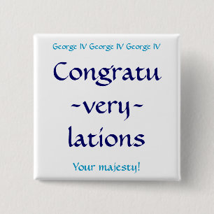 Gefeliciteerd Vierkante Button 5,1 Cm