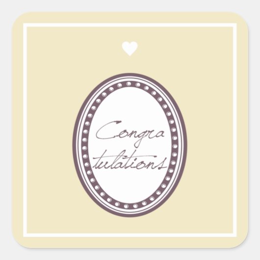 Gefeliciteerd Vierkante Sticker (Voorkant)