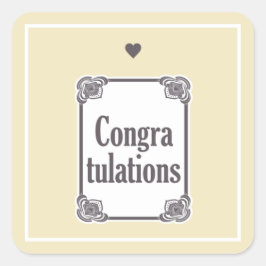 Gefeliciteerd Vierkante Sticker