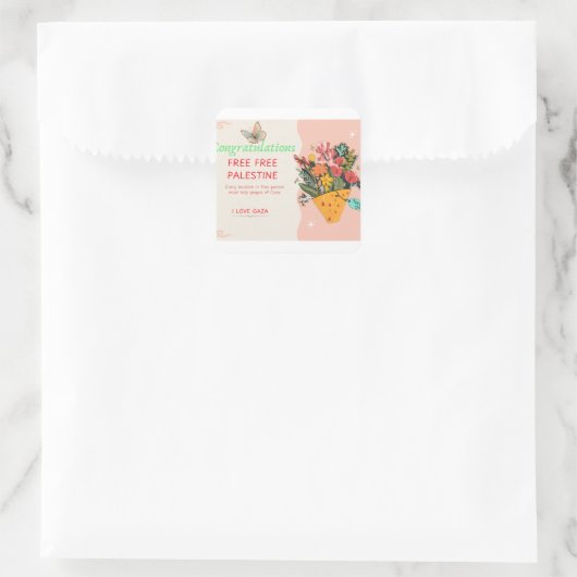 Gefeliciteerd Vierkante Sticker (Tas)