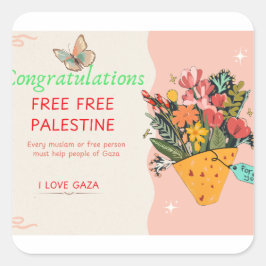 Gefeliciteerd Vierkante Sticker