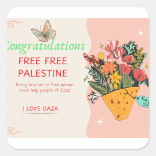 Gefeliciteerd Vierkante Sticker