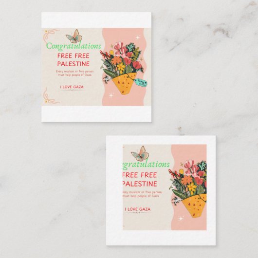 Gefeliciteerd Vierkante Visitekaartje (Voorkant / Achterkant)