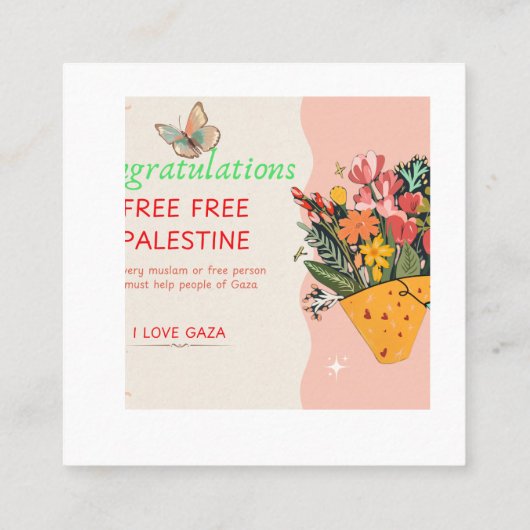 Gefeliciteerd Vierkante Visitekaartje (Achterkant)