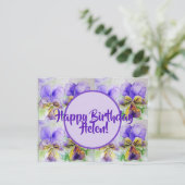 Gefeliciteerd Viola bloemige dames Naamansichtkaar Briefkaart (Staand voorkant)