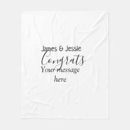 Gefeliciteerd voeg naam bericht huwelijk pasgetrou fleece deken