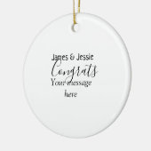 Gefeliciteerd voeg naam bericht huwelijk pasgetrou keramisch ornament (Links)