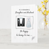 Gefeliciteerd voor dochter- en echtgenoot Weddensc Kaart (Gele Bloem)