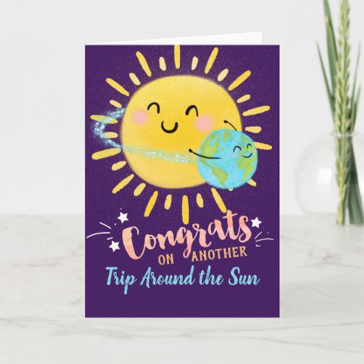 Gefeliciteerd voor een andere reis rond de zon kaart (Voorkant)