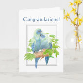 Gefeliciteerd voor koppel met Schattigee papegaai Kaart (Gele Bloem)