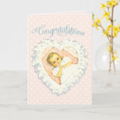 gefeliciteerd voor New Baby Kaart (Gele Bloem)