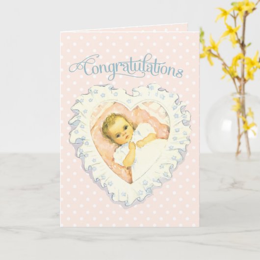  gefeliciteerd voor New Baby Kaart (Gele Bloem)
