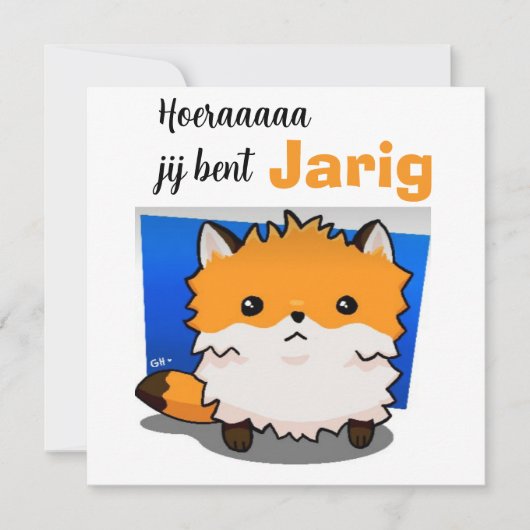 Gefeliciteerd vos, fox kaart (Voorkant)