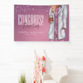 Gefeliciteerd Vrouw Medisch Dokter Afstuderen Spandoek (Insitu)