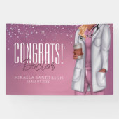 Gefeliciteerd vrouwelijke afgestudeerde arts spandoek (Horizontaal)