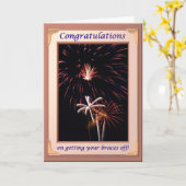 Gefeliciteerd Vuurwerk braces off Kaart (Gele Bloem)