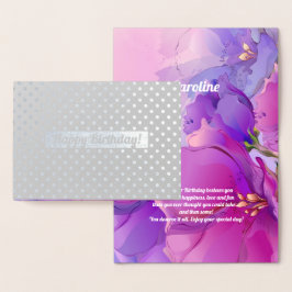 Gefeliciteerd. Waterverf bloemenluxe Folie Kaarten