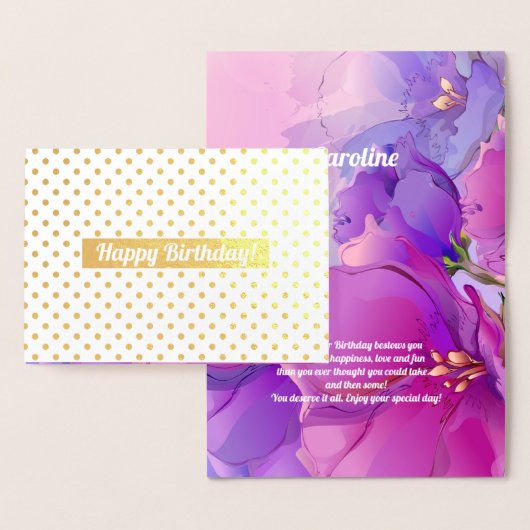 Gefeliciteerd. Waterverf bloemenluxe Folie Kaarten (Display)