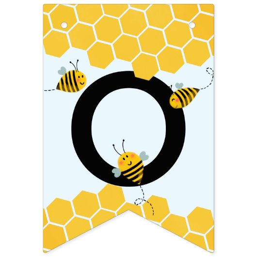 Gefeliciteerd Waterverf Bumble Bees Baby shower Vlaggetjes (Tweede vlag)