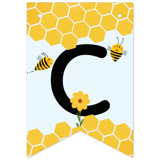 Gefeliciteerd Waterverf Bumble Bees Baby shower Vlaggetjes (Eerste vlag)