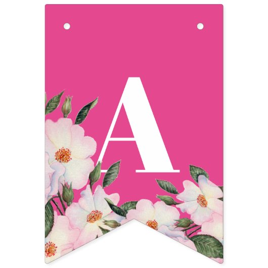 Gefeliciteerd Waterverf Roses Ballerina Vlaggetjes (Derde vlag)