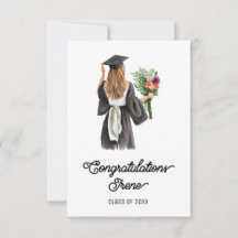 Gefeliciteerd Waterverf White Skin Girl Flowers