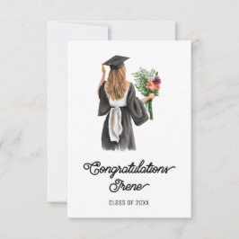 Gefeliciteerd Waterverf White Skin Girl Flowers