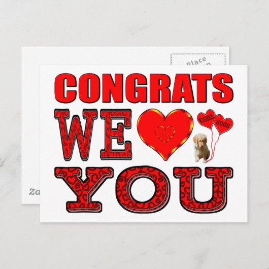 Gefeliciteerd, we houden van je briefkaart (Voorkant / Achterkant)