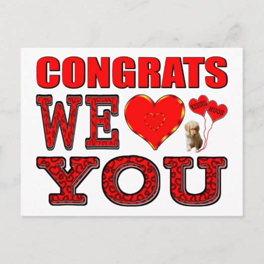 Gefeliciteerd, we houden van je briefkaart (Voorkant)