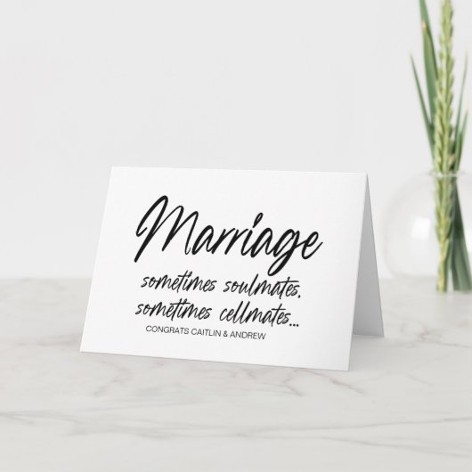 Gefeliciteerd Weddenschap Alleen gehuwde bruid en  Kaart (Voorkant)