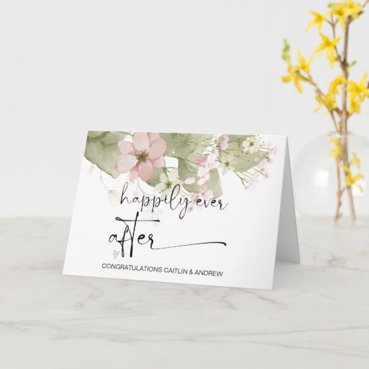 Gefeliciteerd Weddenschap Alleen gehuwde bruid en Kaart (Gele Bloem)