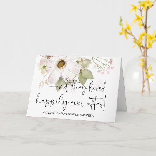 Gefeliciteerd Weddenschap Alleen gehuwde bruid en Kaart (Gele Bloem)