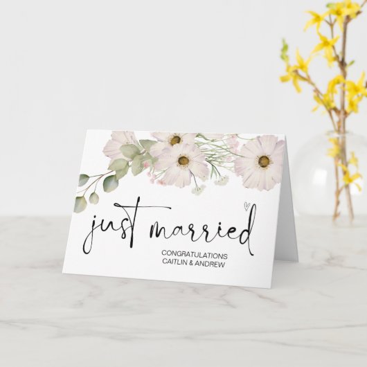 Gefeliciteerd Weddenschap Alleen gehuwde bruid en Kaart (Gele Bloem)