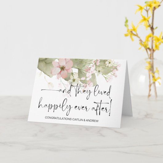 Gefeliciteerd Weddenschap Alleen gehuwde bruid en Kaart (Gele Bloem)